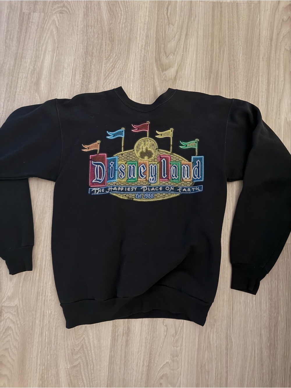 Black/GrayishDisneyland Embroidered Logo Crewneck